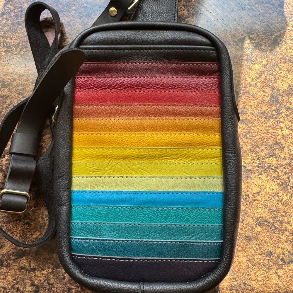 Multicolor Leather Sling Bag